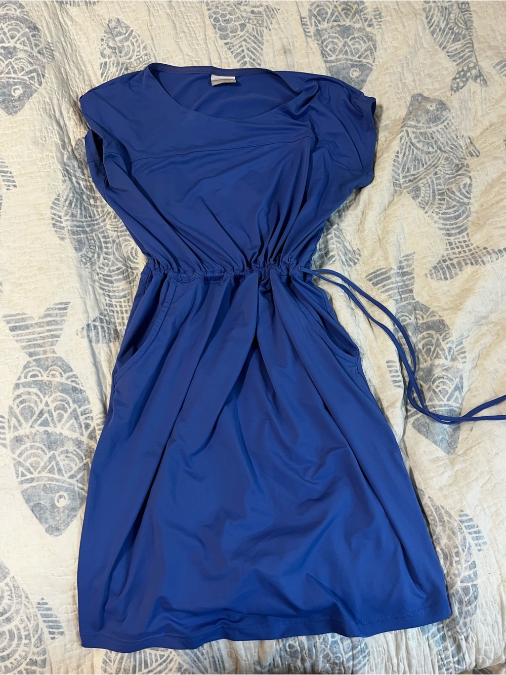 Women’s Cobalt Drawstring Waist Midi Dress
